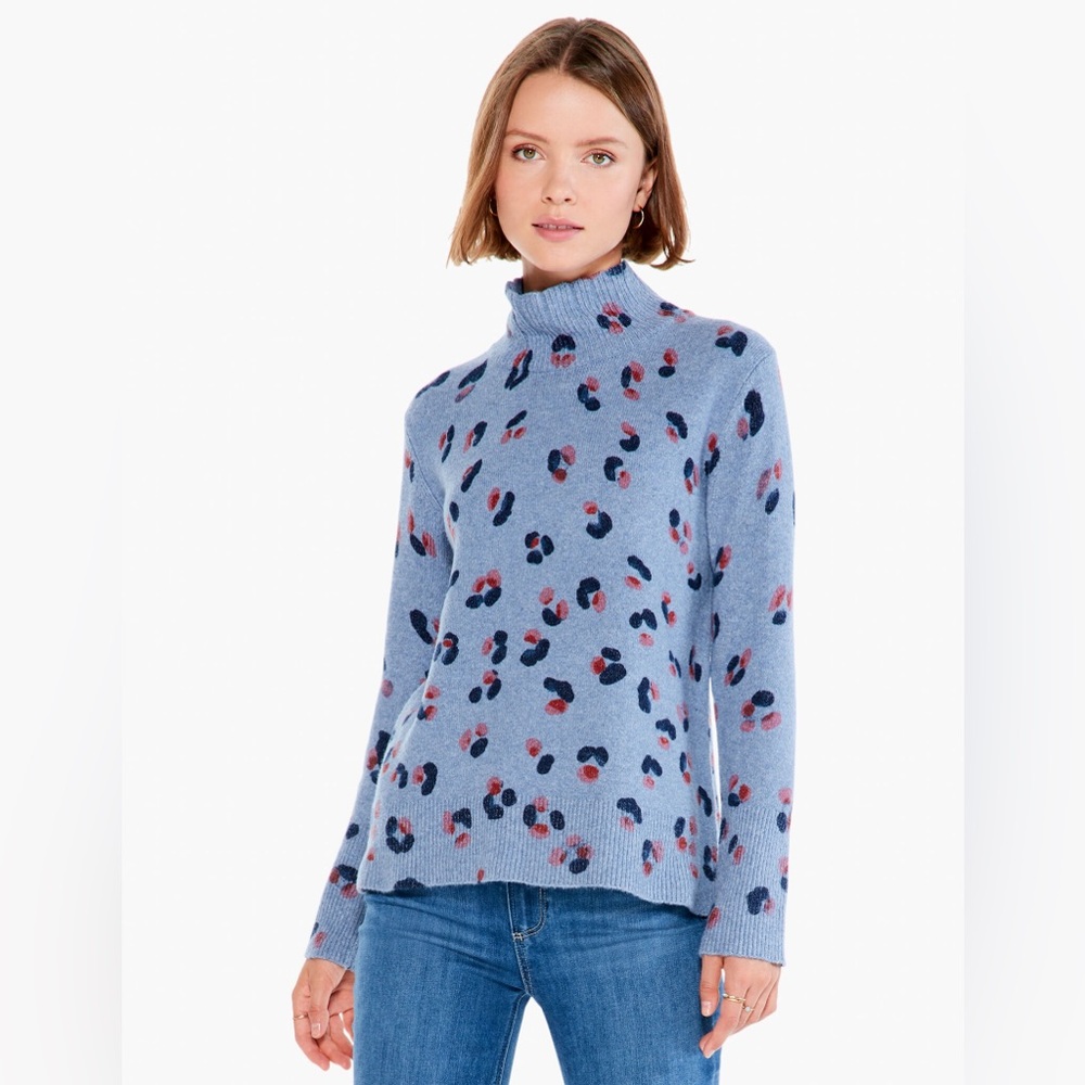 Nic + Zoe Cozy Up Tracks Turtleneck Sweater Size M